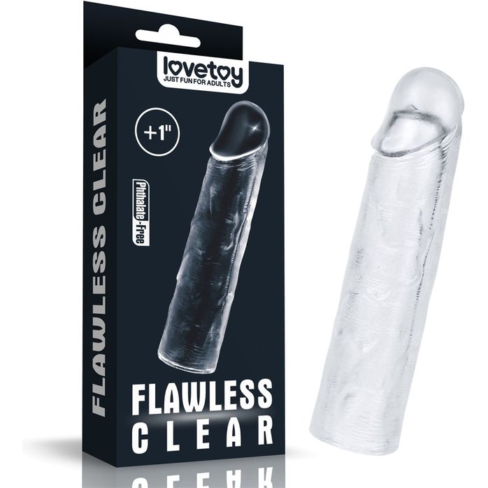 Прозрачная насадка-удлинитель Flawless Clear Penis Sleeve Add 1 - 15,5 см. Фотография 3.