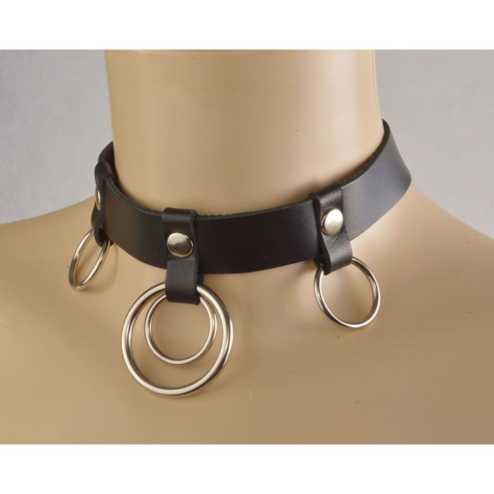 Черный чокер Квадро - BDSM accessories