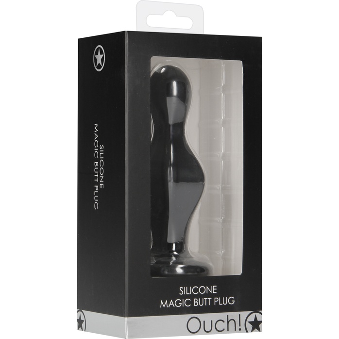 Черная анальная пробка Magic Butt Plug - 11,3 см - Ouch!. Фотография 4.