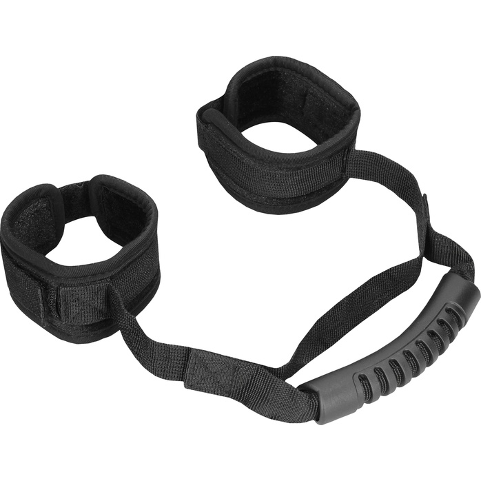 Черные наручники V V Adjustable Handcuffs with Handle - Ouch!