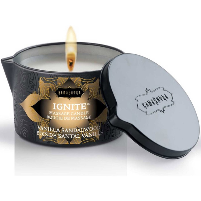 Массажная свеча Ignite Vanilla Sandalwood с ароматом ванили и сандала - 170 гр