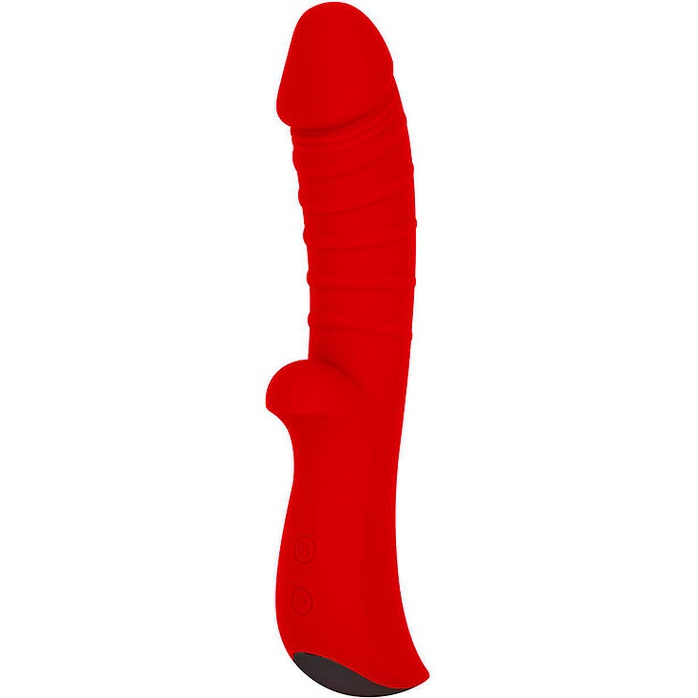 Красный вибромассажер 5 Silicone Wild Passion - 19,1 см