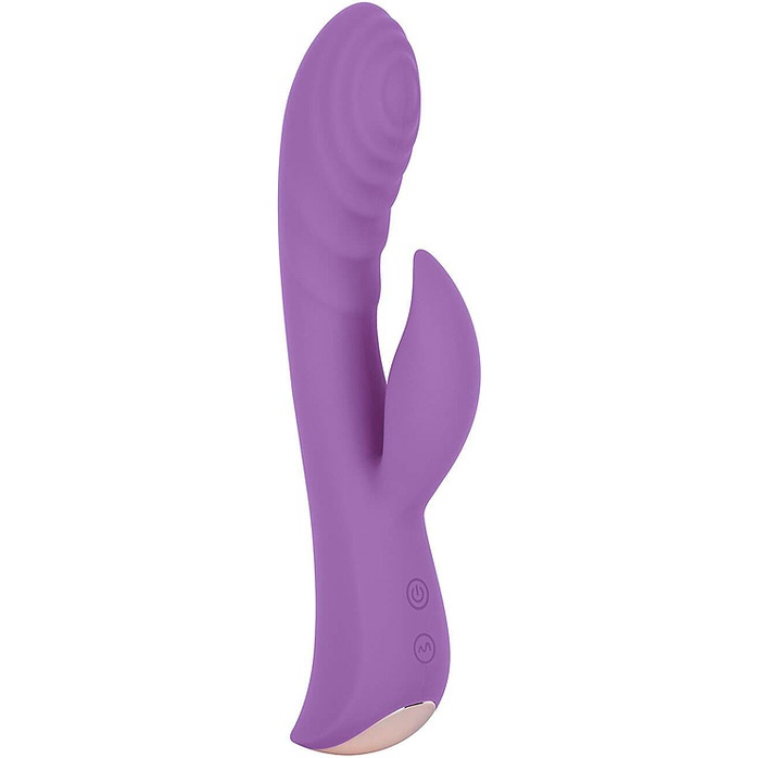 Фиолетовый вибромассажер-кролик 5 Silicone Ripple Passion - 19,1 см