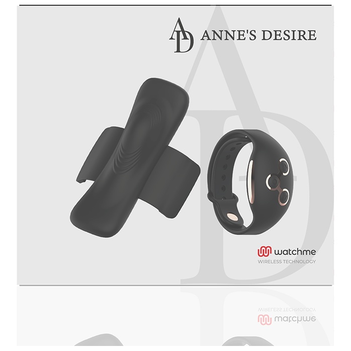 Черно-золотая вибровкладка в трусики с пультом-часами Anne s Desire Vibro Panty Wireless Watchme. Фотография 9.