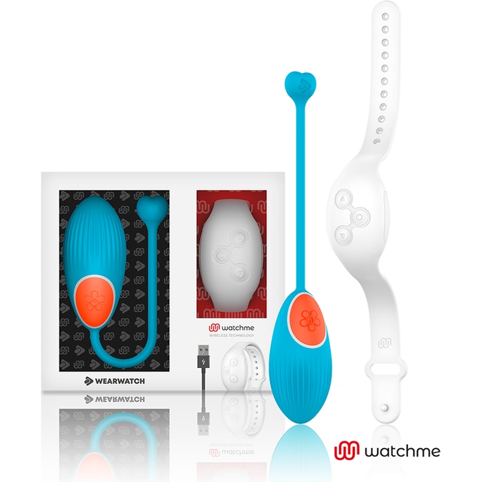 Голубое виброяйцо с белым пультом-часами Wearwatch Egg Wireless Watchme. Фотография 4.