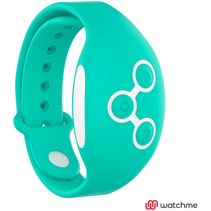 Голубое виброяйцо с зеленым пультом-часами Wearwatch Egg Wireless Watchme. Фотография 2.