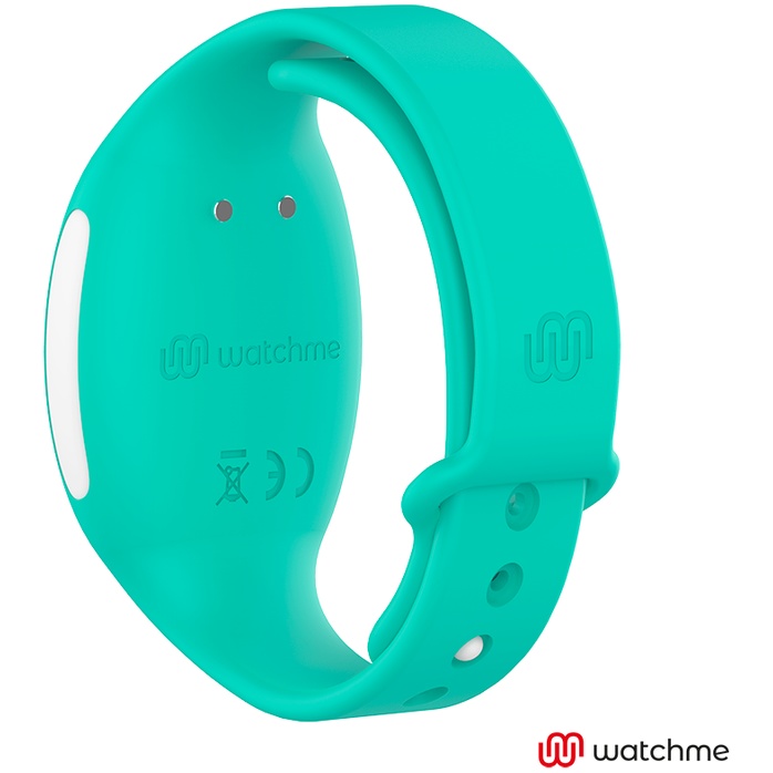 Голубое виброяйцо с зеленым пультом-часами Wearwatch Egg Wireless Watchme. Фотография 3.