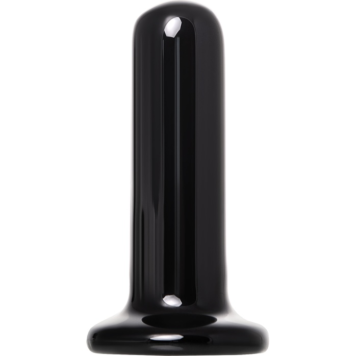 Черный стеклянный мини-вибратор - 10 см - Sexus Glass. Фотография 5.
