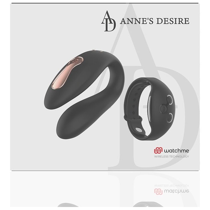 Черный вибратор для пар с пультом-часами Anne s Desire Dual Pleasure Vibe. Фотография 2.