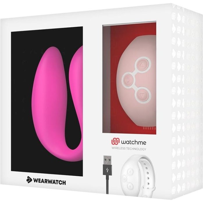 Розовый вибратор для пар с нежно-розовым пультом-часами Weatwatch Dual Pleasure Vibe. Фотография 3.