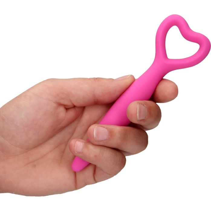 Набор розовых вагинальных расширителей с вибропулей Silicone Vaginal Dilator Set - Ouch!. Фотография 4.