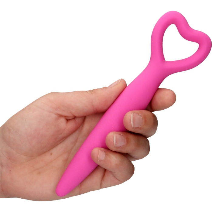 Набор розовых вагинальных расширителей с вибропулей Silicone Vaginal Dilator Set - Ouch!. Фотография 6.