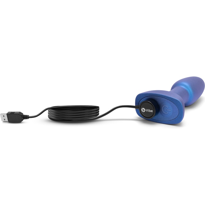 Синяя анальная вибропробка Rimming Petite - 12,4 см. Фотография 3.