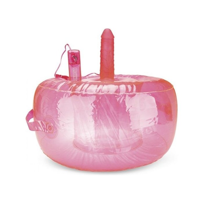 Розовая надувная подушка для секса в вибратором