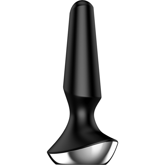 Черная анальная пробка с вибрацией Satisfyer Plug-ilicious 2 - 14 см. Фотография 2.