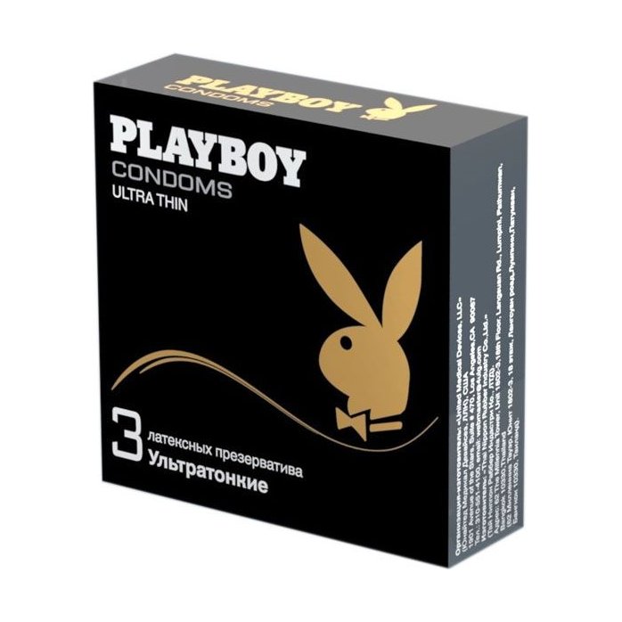 Ультратонкие презервативы Playboy Ultra Thin - 3 шт