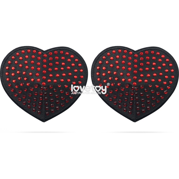 Черные пэстисы-сердечки с красными точками. Фотография 3.