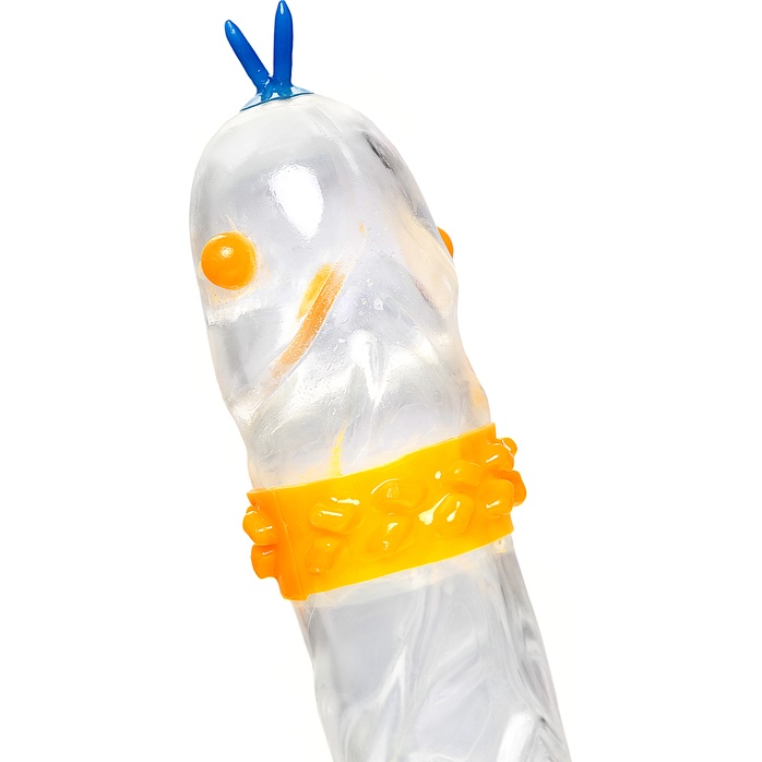 Стимулирующий презерватив Медвежий капкан с ароматом клубники - 1 шт - Luxe Extreme. Фотография 2.