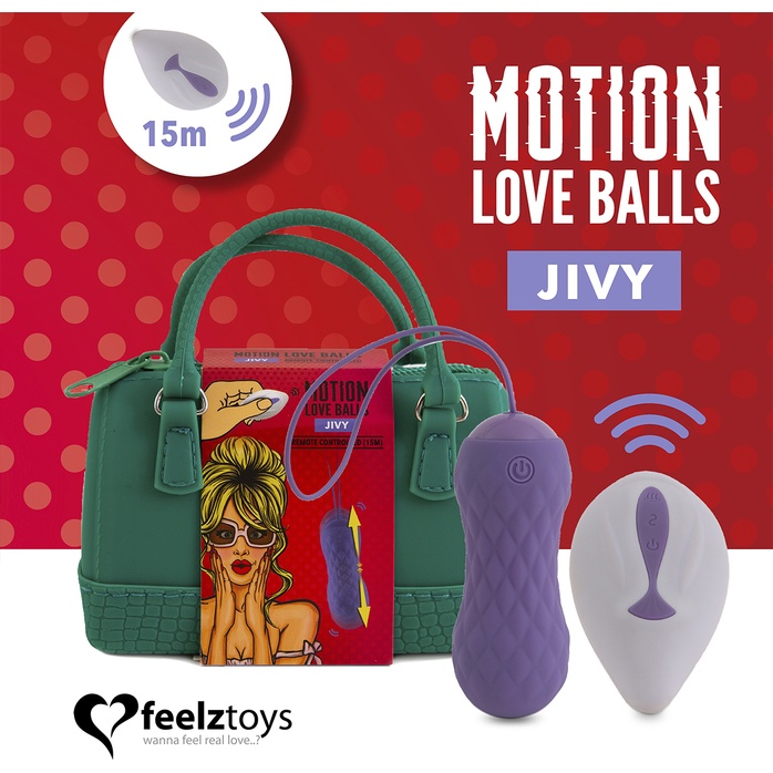 Фиолетовые вагинальные шарики Remote Controlled Motion Love Balls Jivy. Фотография 4.