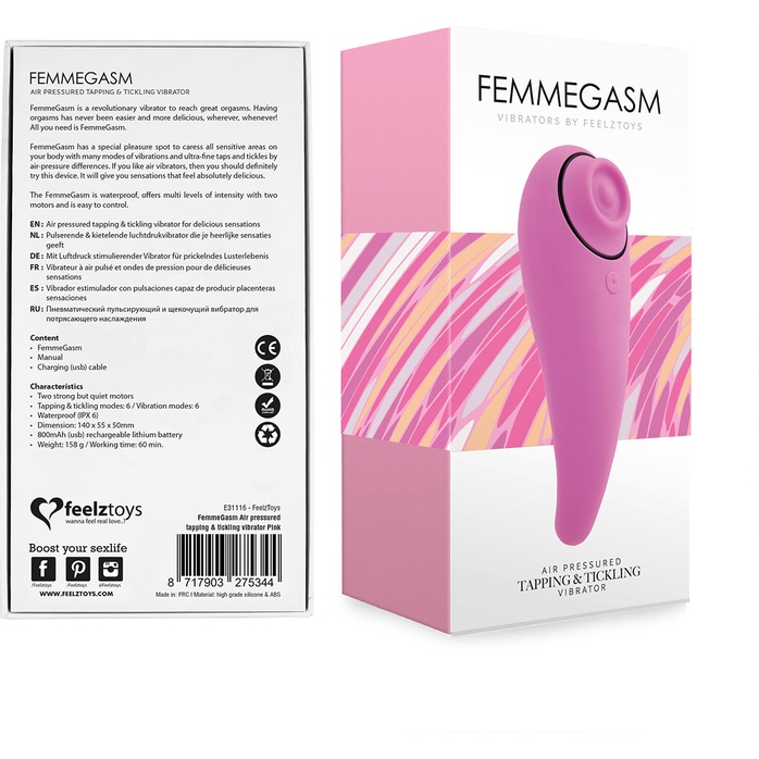 Розовый клиторальный вибромассажер FemmeGasm. Фотография 4.