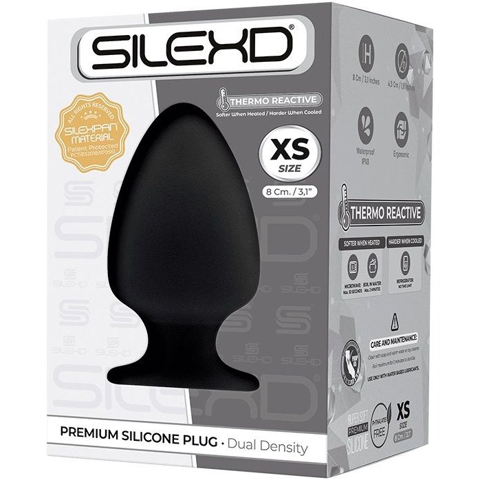 Черная анальная втулка Premium Silicone Plug XS - 8 см - SILEXD. Фотография 3.