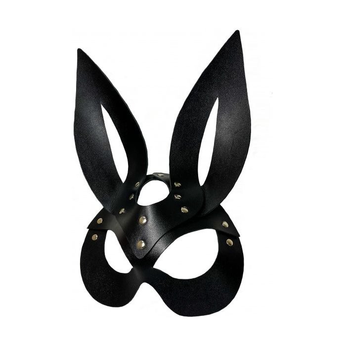 Черная кожаная маска зайки Miss Bunny. Фотография 3.