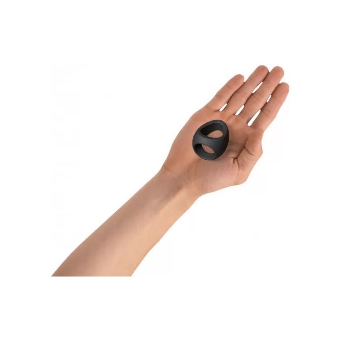 Черное фигурное эрекционное кольцо Flux Ring. Фотография 3.