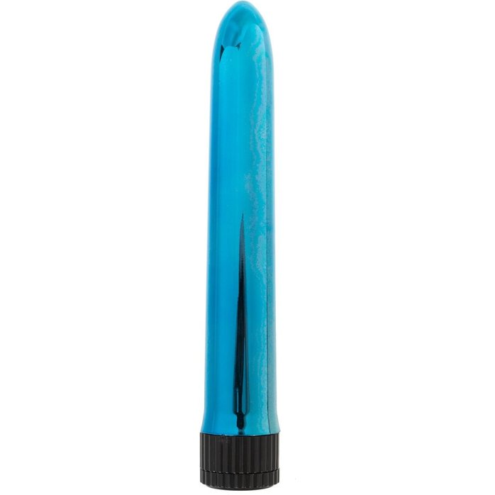 Голубой классический вибратор - 18 см