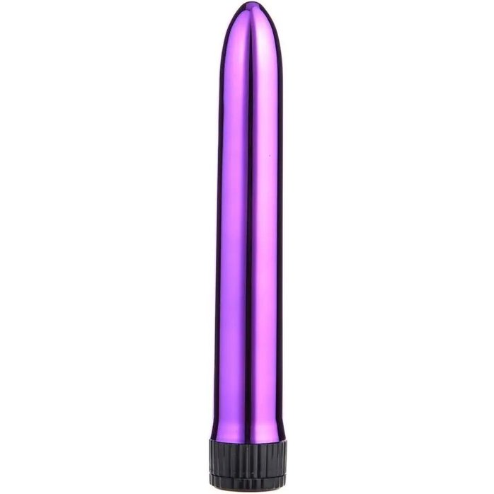 Фиолетовый классический вибратор - 18 см