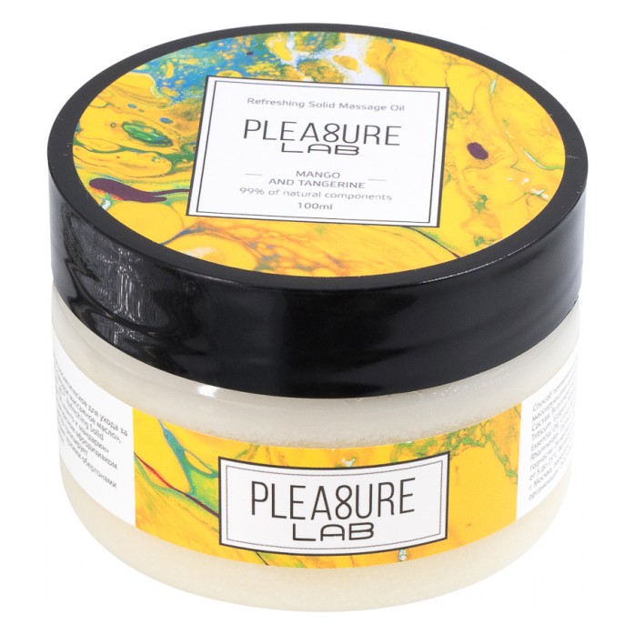 Твердое массажное масло Pleasure Lab Refreshing с ароматом манго и мандарина - 100 мл