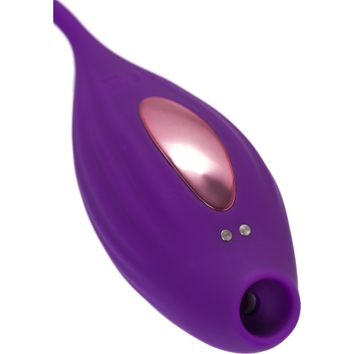 Фиолетовый вакуумный стимулятор клитора Ginny с виброяйцом. Фотография 9.