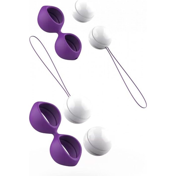 Фиолетово-белые вагинальные шарики Bfit Classic. Фотография 5.