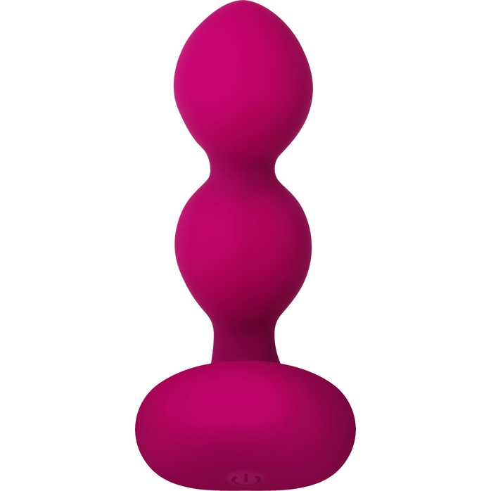 Розовые анальные шарики с вибрацией и расширением Bubble Butt - 12,3 см. Фотография 4.
