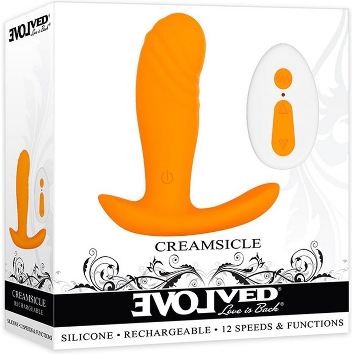 Оранжевая анальная вибропробка Creamsicle - 8,7 см. Фотография 5.