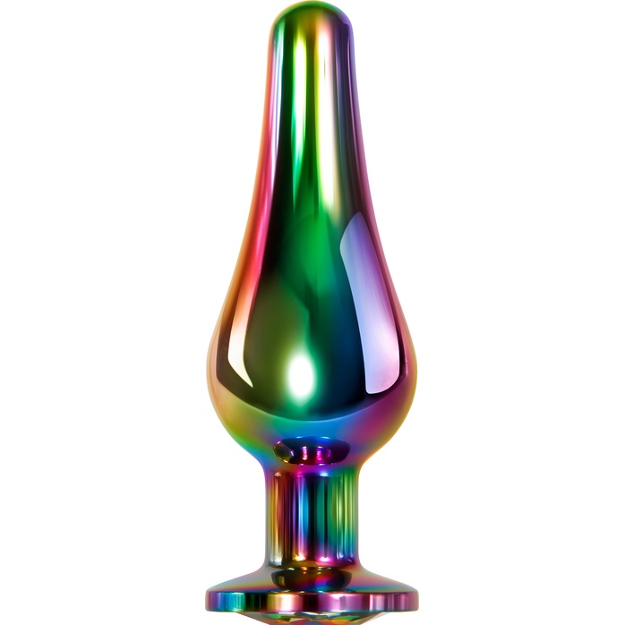 Радужная анальная пробка Rainbow Metal Plug Small - 9,4 см
