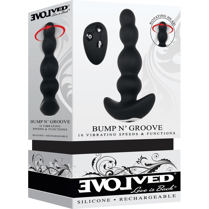 Черная анальная втулка с вращением Bump N Groove - 13,5 см. Фотография 2.