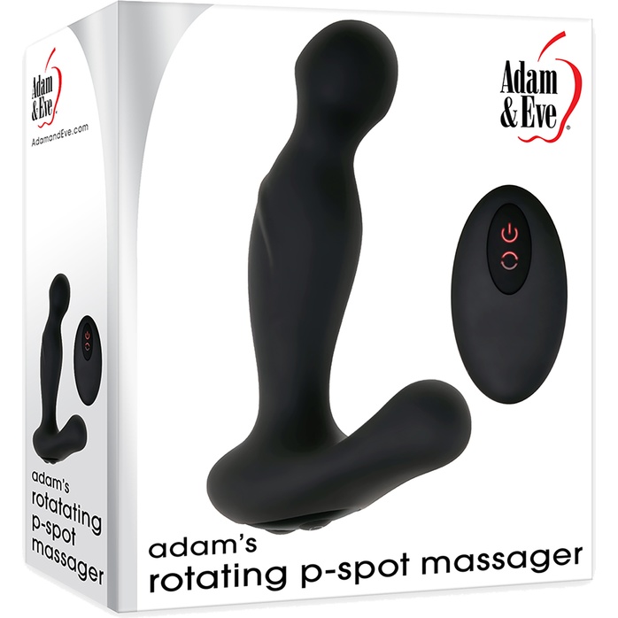 Черный вибростимулятор простаты Adam s Rotating P-spot Massager - 14,2 см. Фотография 2.