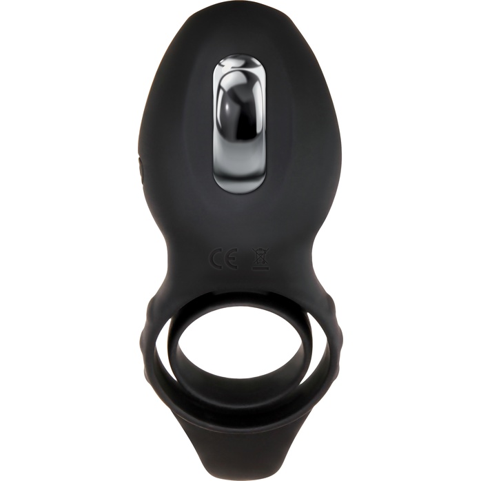 Черное эрекционное кольцо со стимулятором клитора Mr. Flicker. Фотография 11.