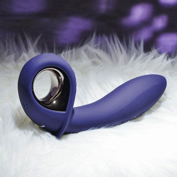 Фиолетовый вибростимулятор зоны G с функцией расширения Inflatable G - 16,5 см. Фотография 9.