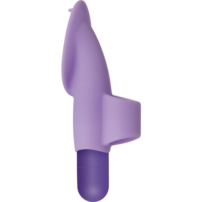Фиолетовая вибропуля с силиконовой щеточкой для клиторальной стимуляции Fingerific. Фотография 3.