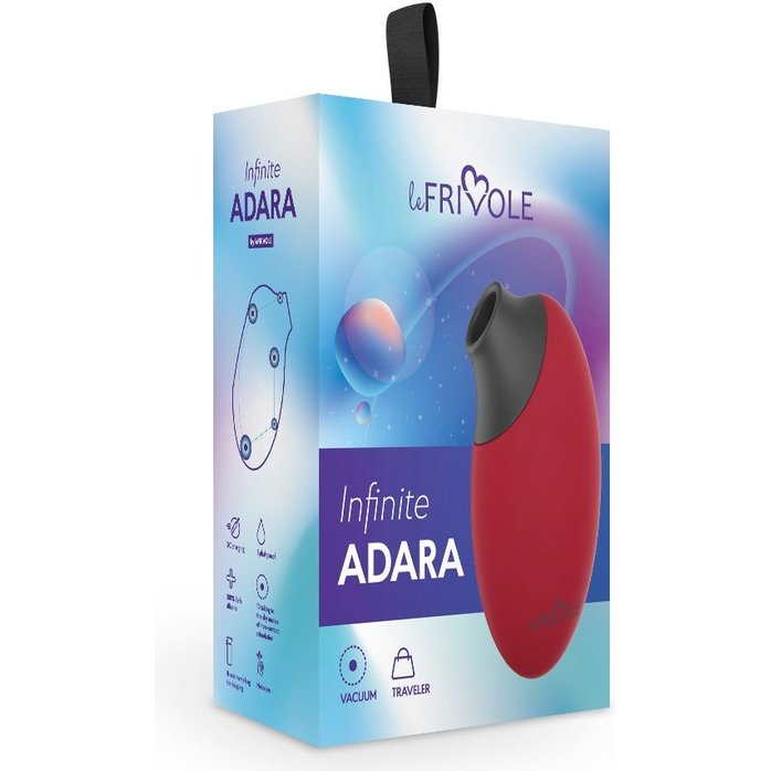 Бордовый вакуумный стимулятор клитора Adara - Infinite collection. Фотография 3.