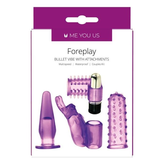 Фиолетовый вибронабор Foreplay Couples Kit. Фотография 7.