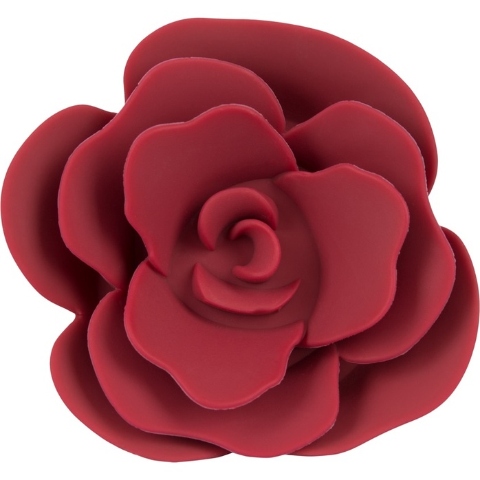 Красная анальная пробка с ограничительным основанием в виде розы - 10,7 см - You2Toys. Фотография 5.