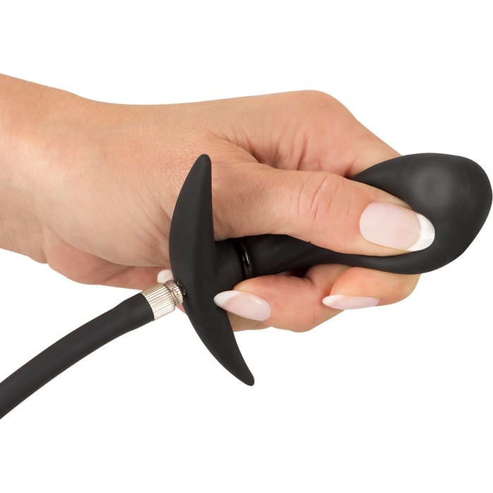 Черная анальная втулка-расширитель Inflatable Plug - You2Toys. Фотография 2.