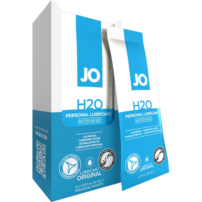 Лубрикант на водной основе JO Personal Lubricant H2O - 12 саше по 10 мл - JO H2O Classic