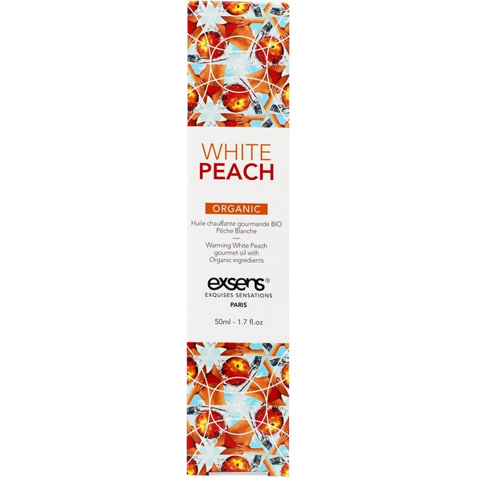 Разогревающее массажное масло Gourmet White Peach Organic с органическими ингредиентами - 50 мл. Фотография 3.