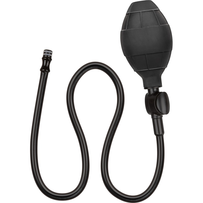 Черная расширяющаяся анальная пробка Weighted Silicone Inflatable Plug Large - 8,25 см - Anal Toys. Фотография 11.