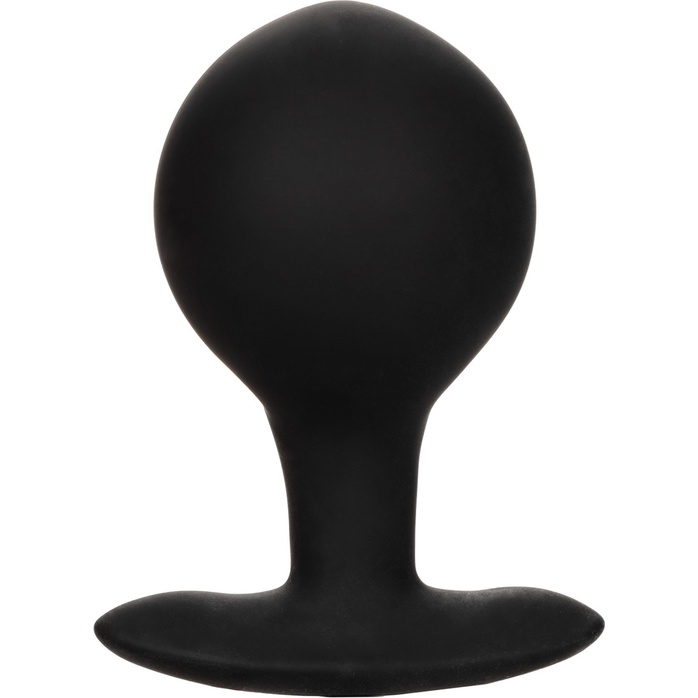 Черная расширяющаяся анальная пробка Weighted Silicone Inflatable Plug Large - 8,25 см - Anal Toys. Фотография 8.