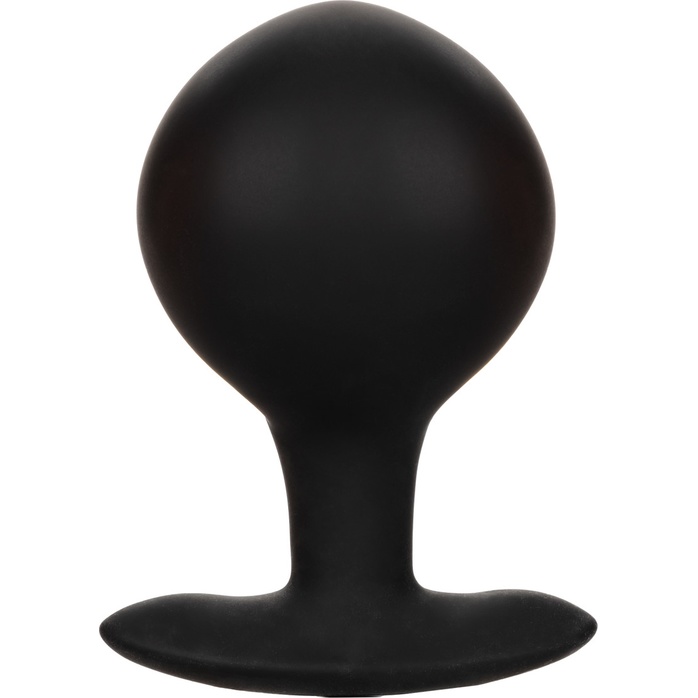 Черная расширяющаяся анальная пробка Weighted Silicone Inflatable Plug Large - 8,25 см - Anal Toys. Фотография 9.