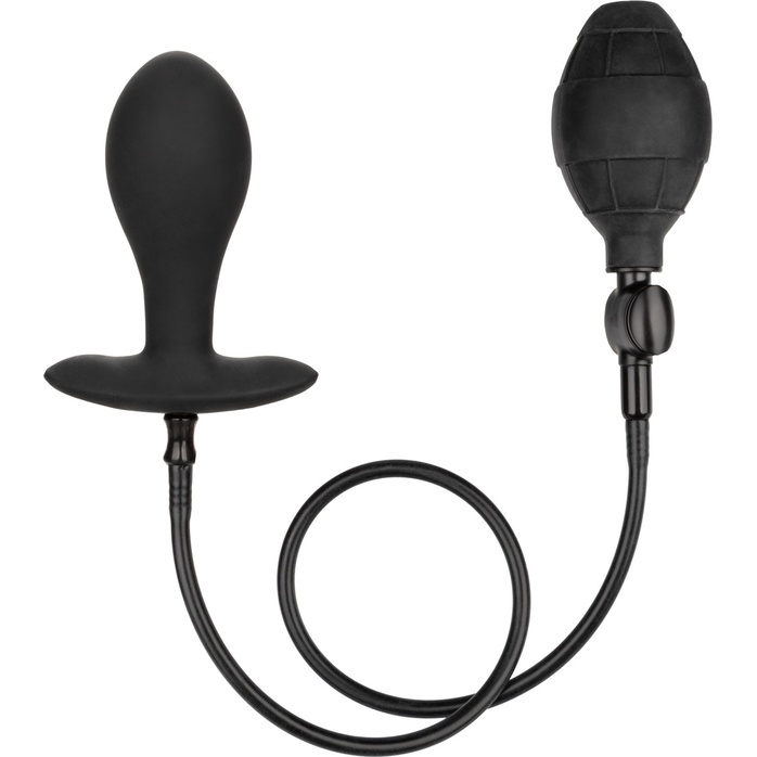 Черная расширяющаяся анальная пробка Weighted Silicone Inflatable Plug Large - 8,25 см - Anal Toys